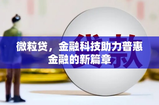 保税港区微粒贷，金融科技助力普惠金融的新篇章