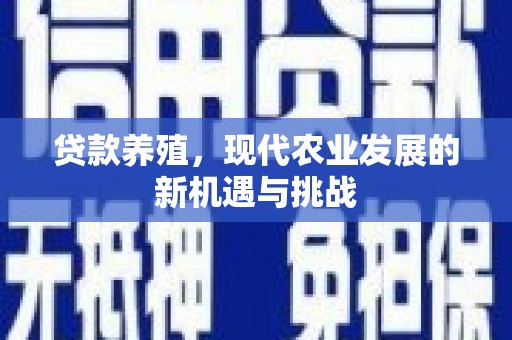 保税港区贷款养殖，现代农业发展的新机遇与挑战