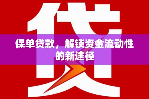 保税港区保单贷款，解锁资金流动性的新途径