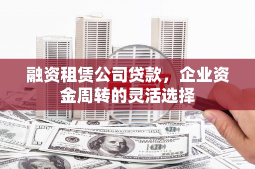 保税港区融资租赁公司贷款，企业资金周转的灵活选择
