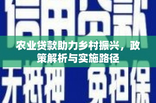 保税港区农业贷款助力乡村振兴，政策解析与实施路径