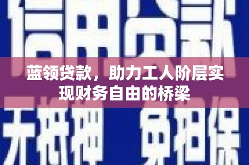 保税港区蓝领贷款，助力工人阶层实现财务自由的桥梁