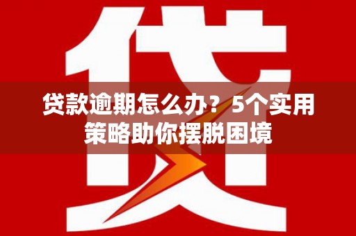 保税港区贷款逾期怎么办？5个实用策略助你摆脱困境