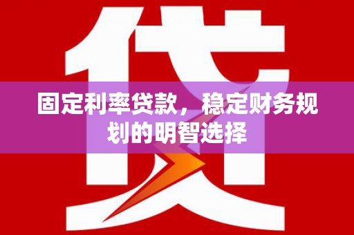 保税港区固定利率贷款，稳定财务规划的明智选择
