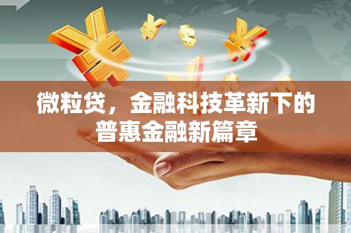 保税港区微粒贷，金融科技革新下的普惠金融新篇章