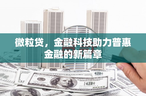 保税港区微粒贷，金融科技助力普惠金融的新篇章