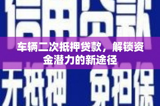 保税港区车辆二次抵押贷款，解锁资金潜力的新途径