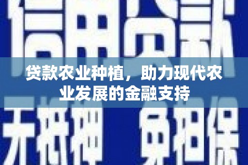 保税港区贷款农业种植，助力现代农业发展的金融支持